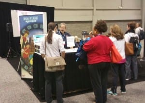 FETC attendees getting hands on demos of Dig-It! Games in the Education Arcade