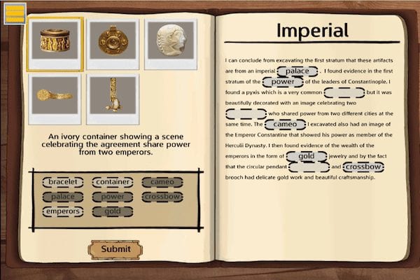 Excavate! Byzantine game has students analyze artifacts using archaeology and social studies knowledge