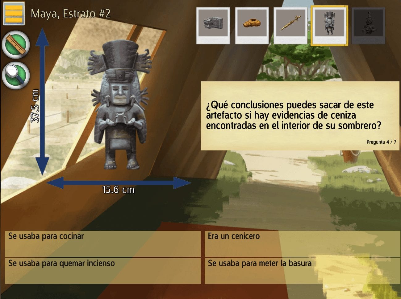 Spanish Translation screenshot for Excavate! MesoAmerica game